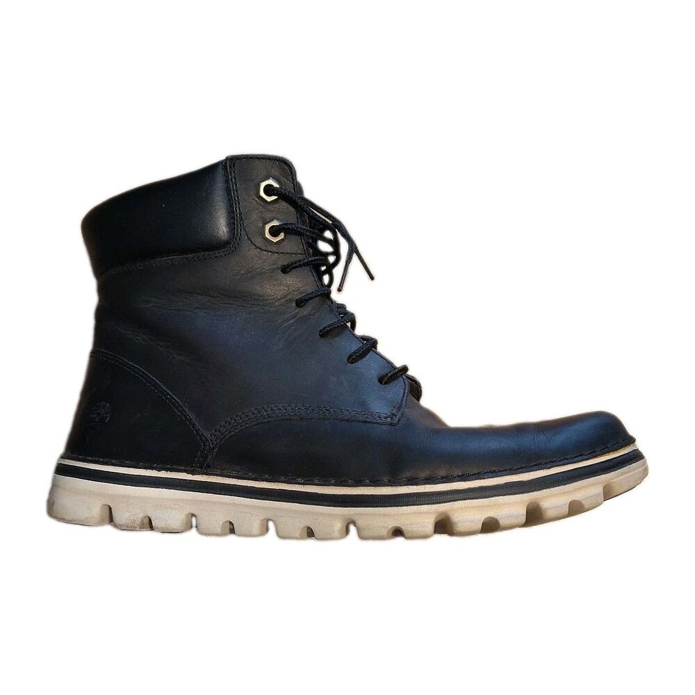 Timberland Brookton Boots Womens 10 Black Nubuck Lace Up Leather